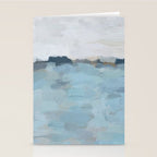Almost Home - Navy & Baby Blue Abstract Ocean Nature Art Coastal Painting Stationery Card Gallery Image 2