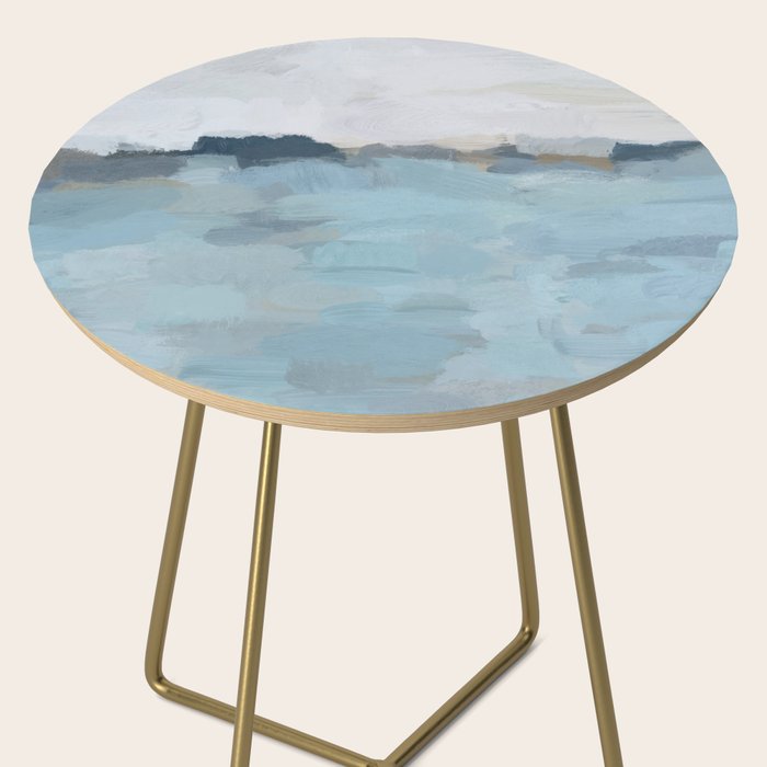 Almost Home - Navy & Baby Blue Abstract Ocean Nature Art Coastal Painting Side Table Gallery Image 2
