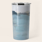 Almost Home - Navy & Baby Blue Abstract Ocean Nature Art Coastal Painting Travel Mug Gallery Image 1