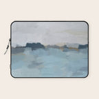 Almost Home - Navy & Baby Blue Abstract Ocean Nature Art Coastal Painting Laptop Sleeve Gallery Image 1