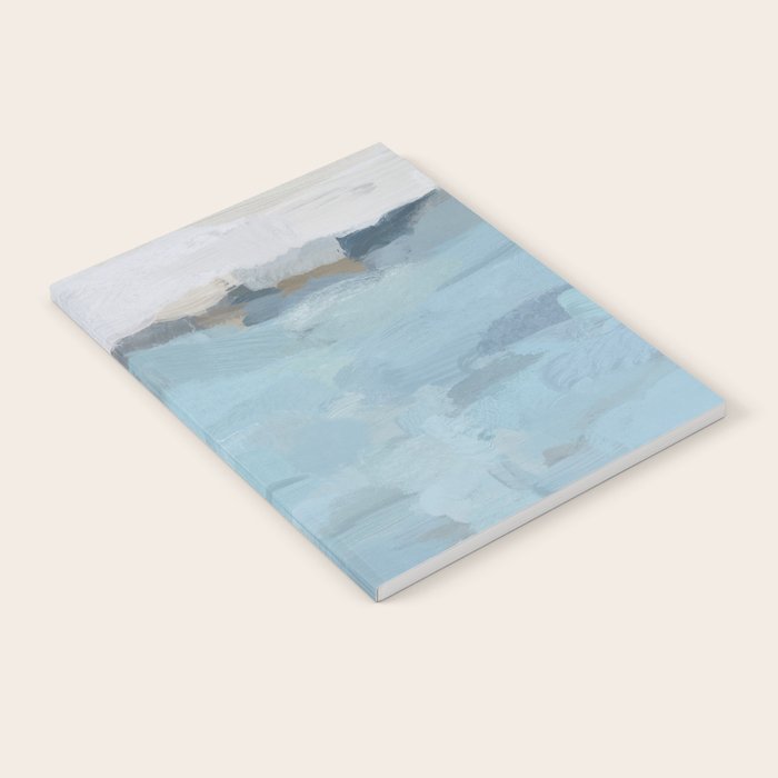 Almost Home - Navy & Baby Blue Abstract Ocean Nature Art Coastal Painting Notebook Gallery Image 2