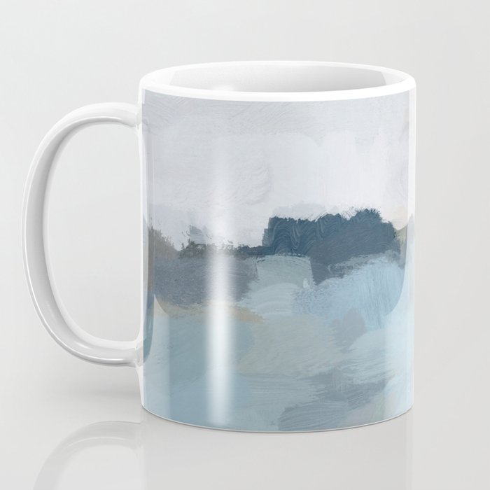 Almost Home - Navy & Baby Blue Abstract Ocean Nature Art Coastal Painting Coffee Mug Gallery Image 3