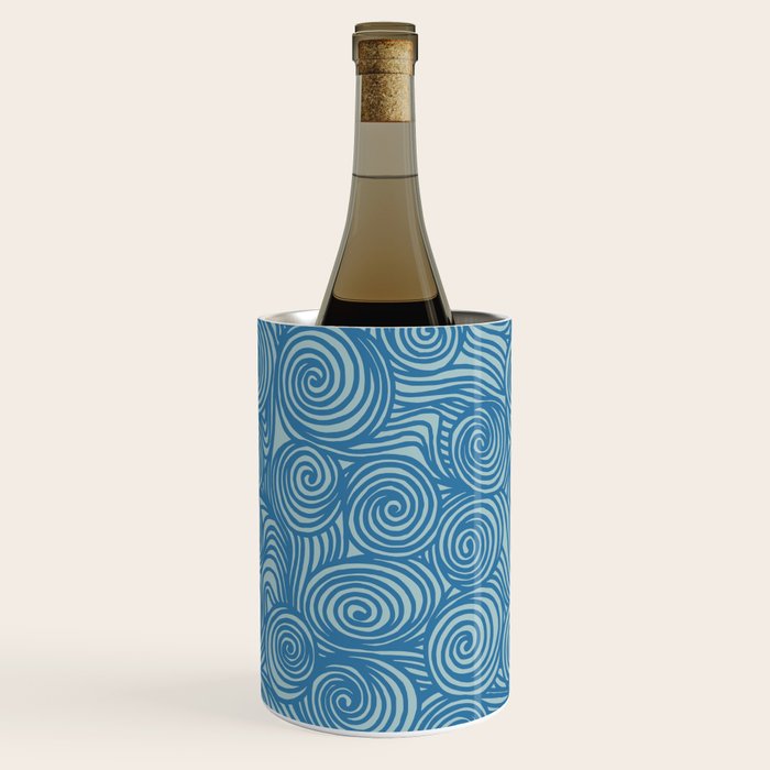 Flowing Blue Spiral Pattern Wine Chiller Gallery Image 3