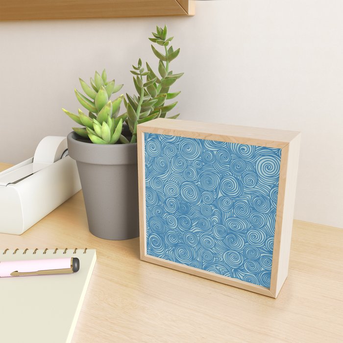 Flowing Blue Spiral Pattern Mini Art Print Gallery Image 2
