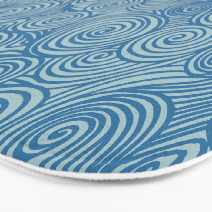 Flowing Blue Spiral Pattern Bath Mat Gallery Image 3