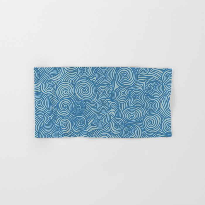 Flowing Blue Spiral Pattern Bath Towel Gallery Image 1