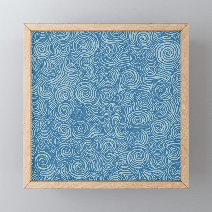 Flowing Blue Spiral Pattern Mini Art Print Gallery Image 1