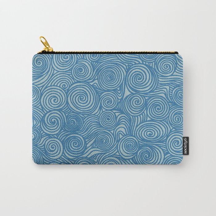 Flowing Blue Spiral Pattern Carry All Pouch Gallery Image 1