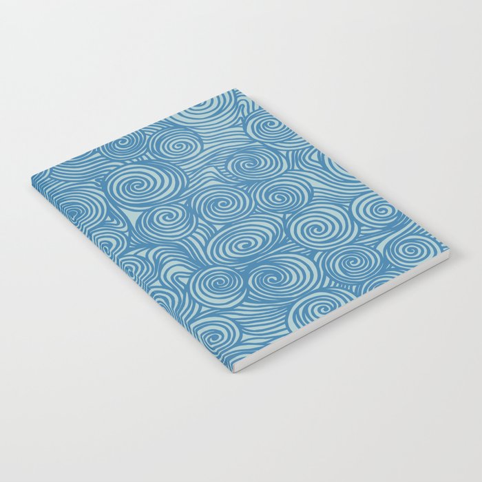 Flowing Blue Spiral Pattern Notebook Gallery Image 1