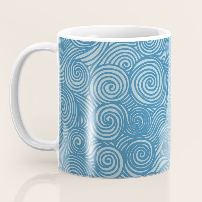 Flowing Blue Spiral Pattern Coffee Mug Gallery Image 3