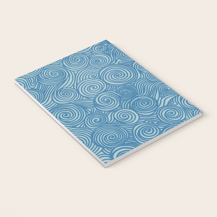 Flowing Blue Spiral Pattern Notebook Gallery Image 3