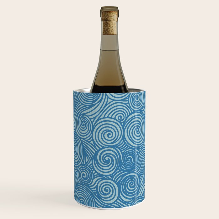 Flowing Blue Spiral Pattern Wine Chiller Gallery Image 2