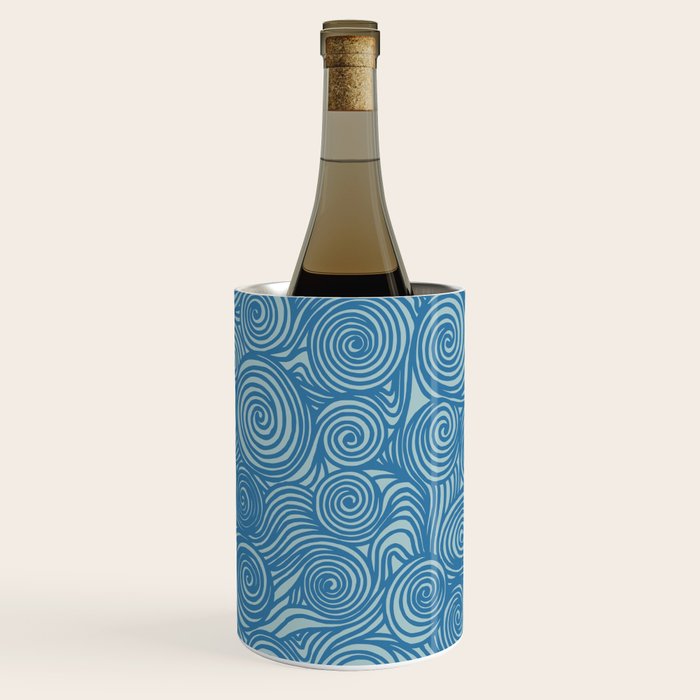 Flowing Blue Spiral Pattern Wine Chiller Gallery Image 1