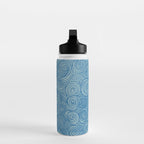 Flowing Blue Spiral Pattern Water Bottle Gallery Image 3
