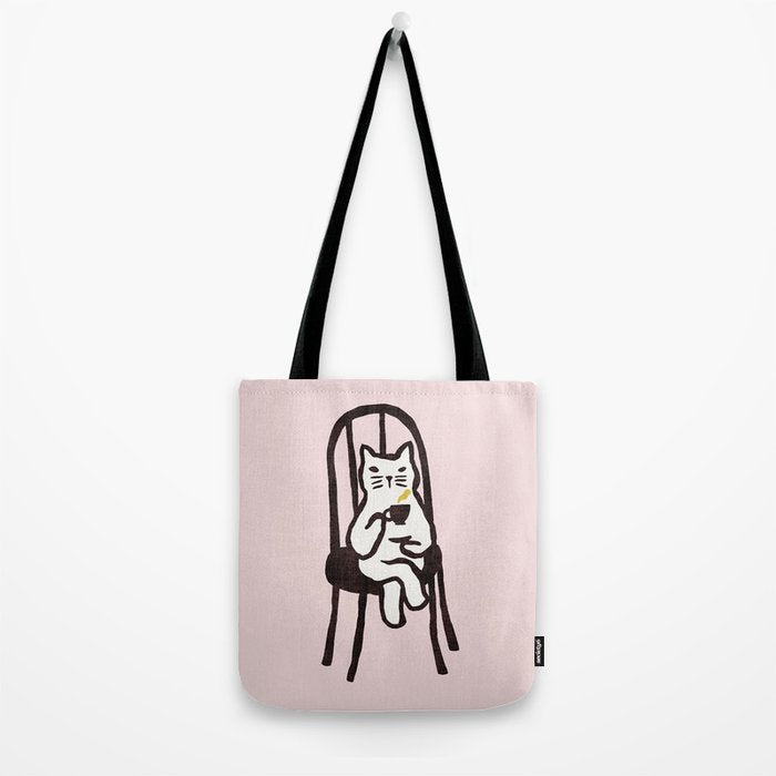 Tea time with cat Tote Bag Gallery Image 2