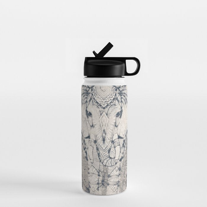 Indian Elephant Mandala Water Bottle Gallery Image 1
