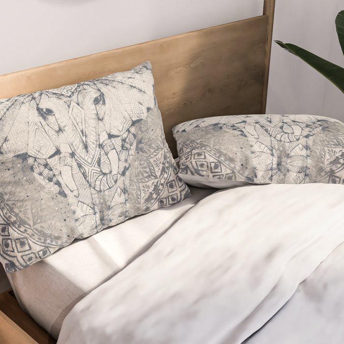 Indian Elephant Mandala Pillow Sham Gallery Image 2