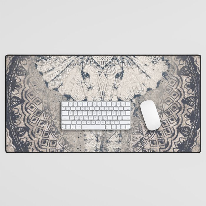 Indian Elephant Mandala Desk Mat Gallery Image 1