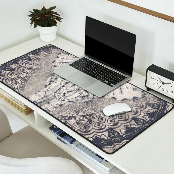 Indian Elephant Mandala Desk Mat Gallery Image 2