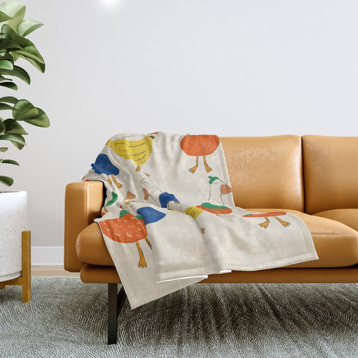 Fruit Ducks Throw Blanket Gallery Image 1