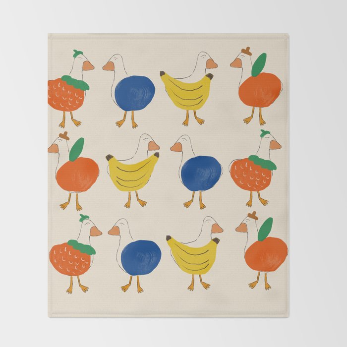 Fruit Ducks Throw Blanket Gallery Image 2