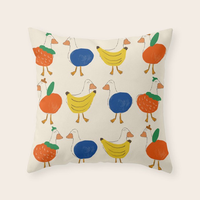 Fruit Ducks Throw Pillow Gallery Image 6
