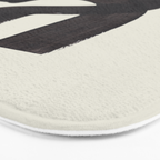Black & White Minimalist Abstract Shapes Patterns Black Ink Painting Bath Mat Gallery Image 3