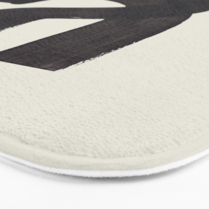 Black & White Minimalist Abstract Shapes Patterns Black Ink Painting Bath Mat Gallery Image 3