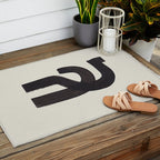 Black & White Minimalist Abstract Shapes Patterns Black Ink Painting Outdoor Rug Gallery Image 2