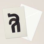 Black & White Minimalist Abstract Shapes Patterns Black Ink Painting Stationery Card Gallery Image 2