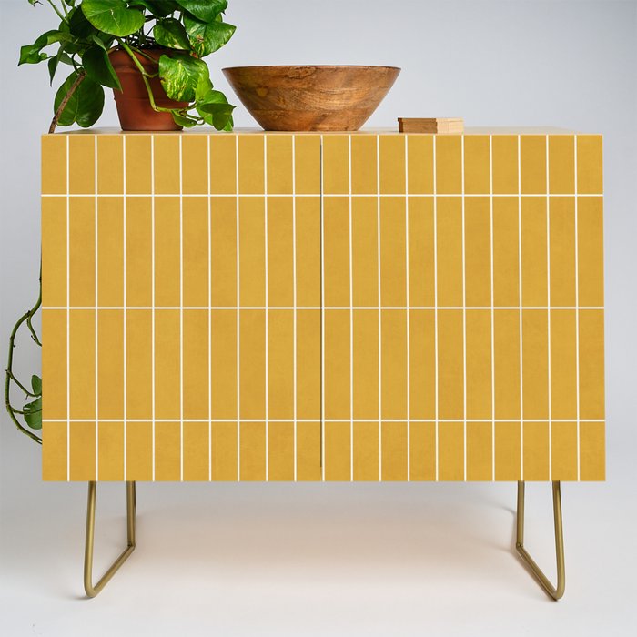 Rectangular Grid Pattern - Mustard Yellow Credenza Gallery Image 1