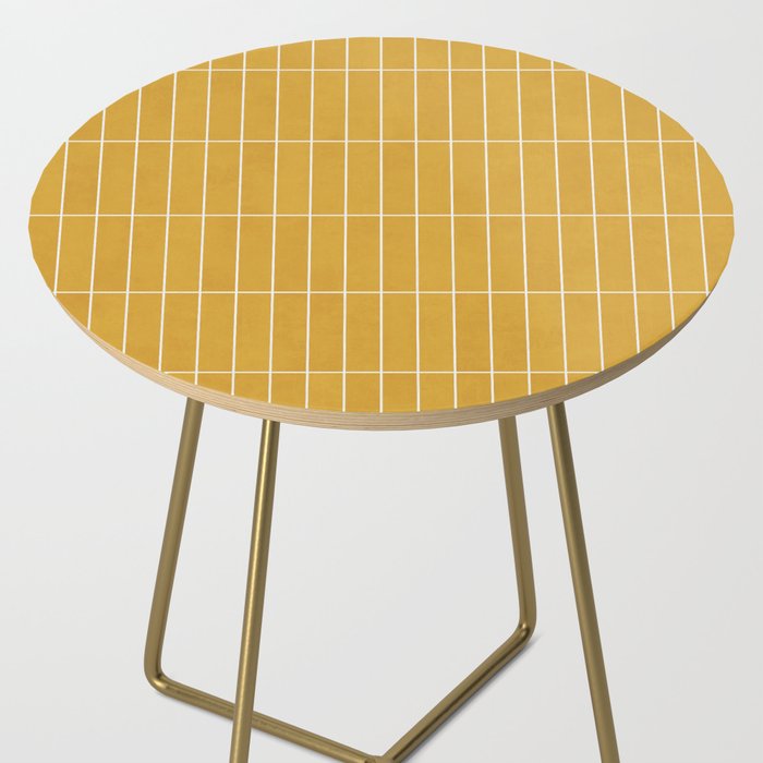 Rectangular Grid Pattern - Mustard Yellow Side Table Gallery Image 2