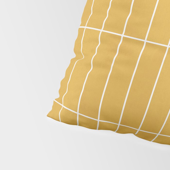 Rectangular Grid Pattern - Mustard Yellow Pillow Sham Gallery Image 4