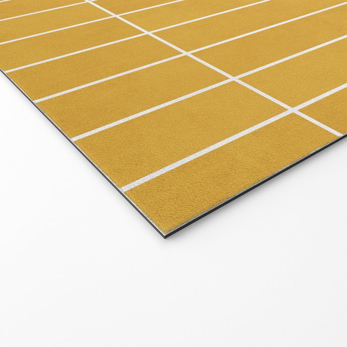 Rectangular Grid Pattern - Mustard Yellow Welcome Mat Gallery Image 2