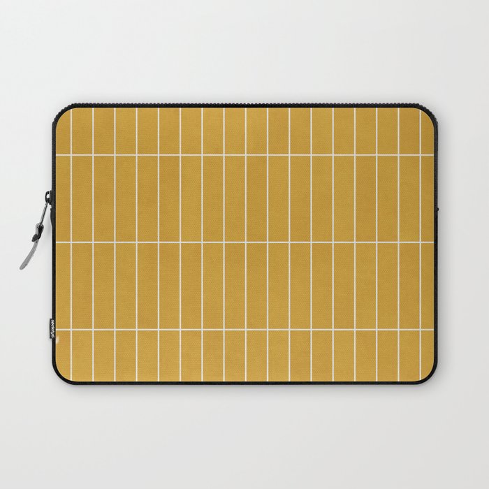 Rectangular Grid Pattern - Mustard Yellow Laptop Sleeve Gallery Image 1