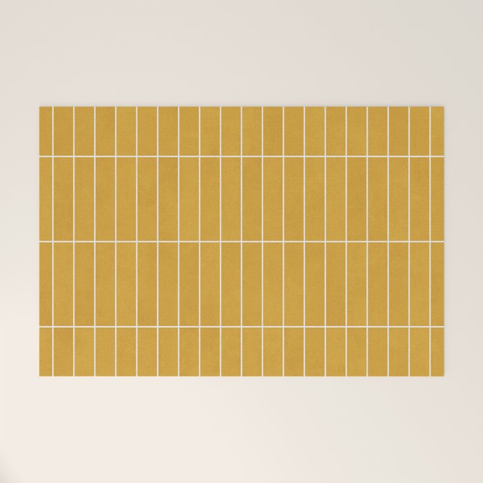 Rectangular Grid Pattern - Mustard Yellow Welcome Mat Gallery Image 1