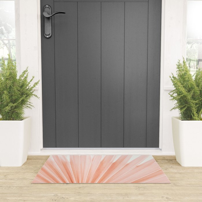 Blush Pink Fan Palm Welcome Mat Gallery Image 3