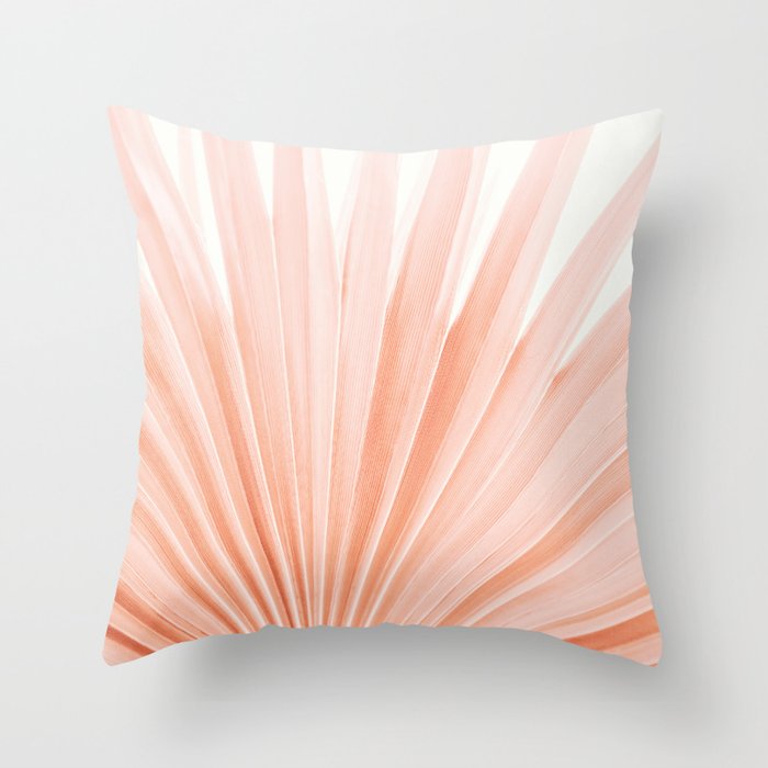 Blush Pink Fan Palm Throw Pillow Gallery Image 6