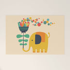Elephant with giant flower Welcome Mat Gallery Image 1