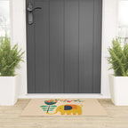 Elephant with giant flower Welcome Mat Gallery Image 3