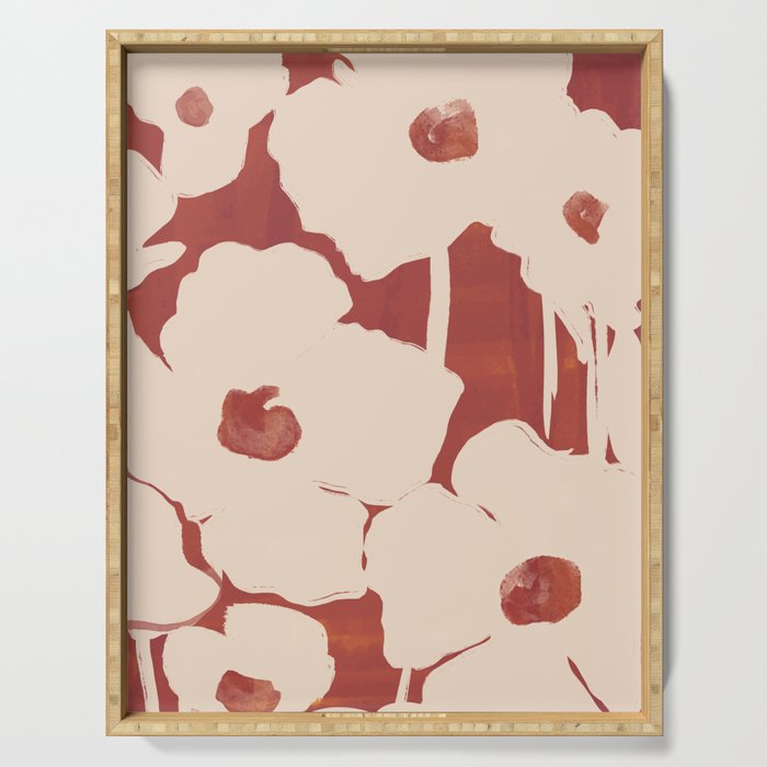 Abstract Flowers 6 Serving Tray Gallery Image 1