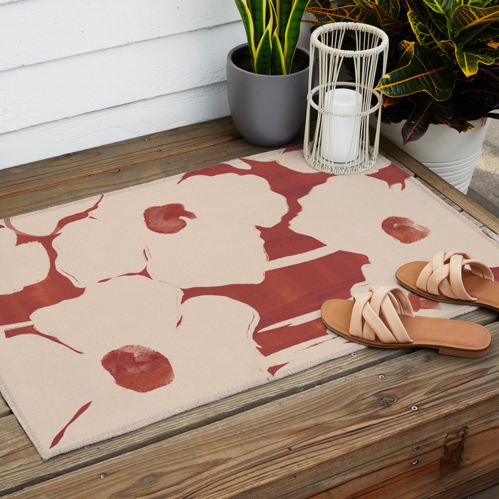 Abstract Flowers 6 Outdoor Rug Gallery Image 2
