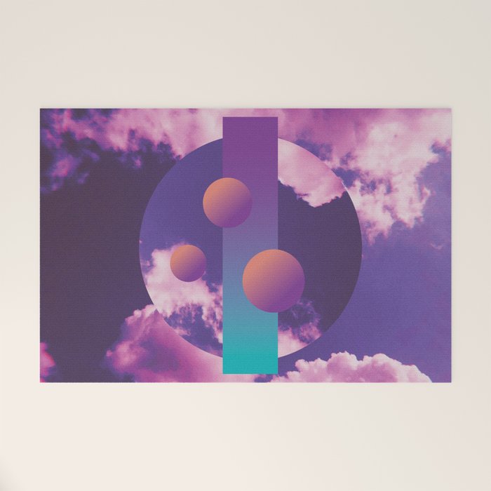 Vaporwave sky 3 / Circles / 80s / 90s / aesthetic Welcome Mat Gallery Image 1