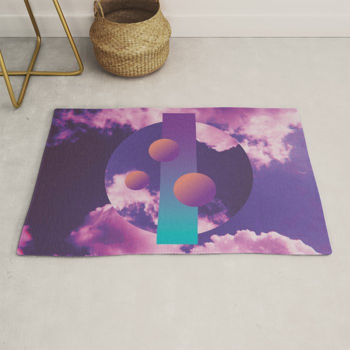 Vaporwave sky 3 / Circles / 80s / 90s / aesthetic Rug Gallery Image 1