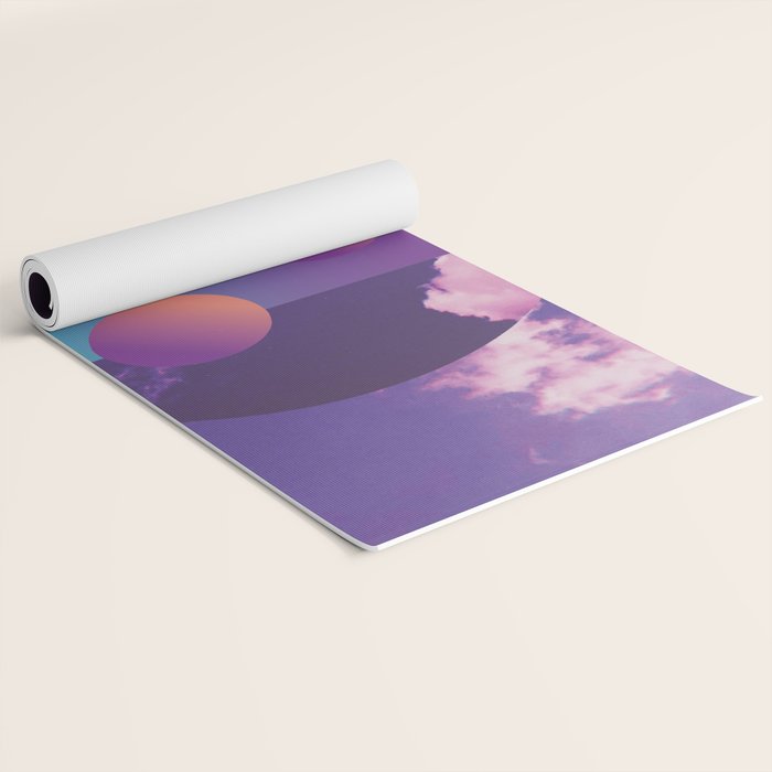 Vaporwave sky 3 / Circles / 80s / 90s / aesthetic Yoga Mat Gallery Image 2
