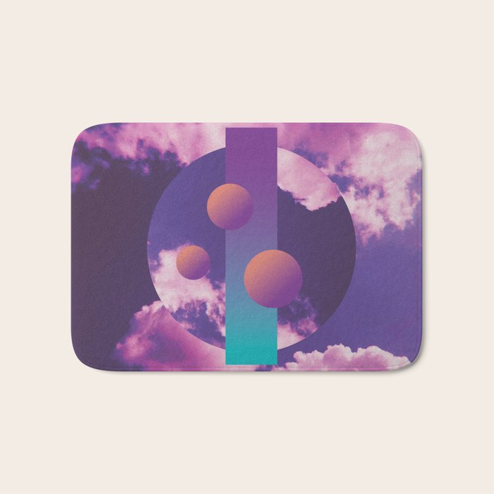 Vaporwave sky 3 / Circles / 80s / 90s / aesthetic Bath Mat Gallery Image 1