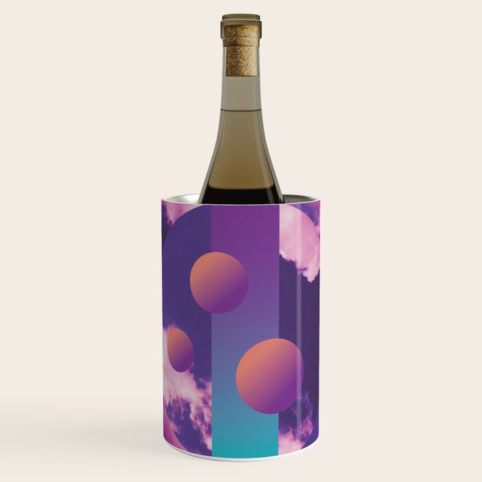 Vaporwave sky 3 / Circles / 80s / 90s / aesthetic Wine Chiller Gallery Image 1