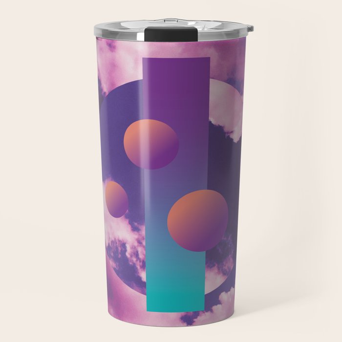 Vaporwave sky 3 / Circles / 80s / 90s / aesthetic Travel Mug Gallery Image 1