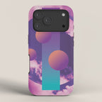 Vaporwave sky 3 / Circles / 80s / 90s / aesthetic iPhone Case Gallery Image 3