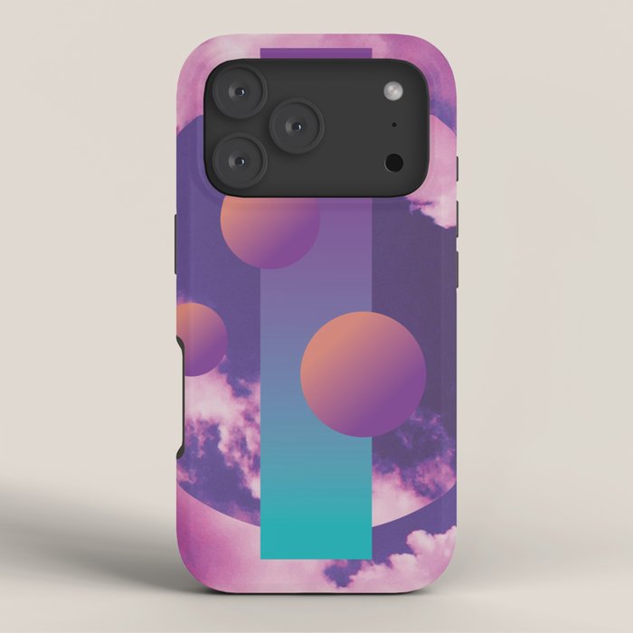 Vaporwave sky 3 / Circles / 80s / 90s / aesthetic iPhone Case Gallery Image 3
